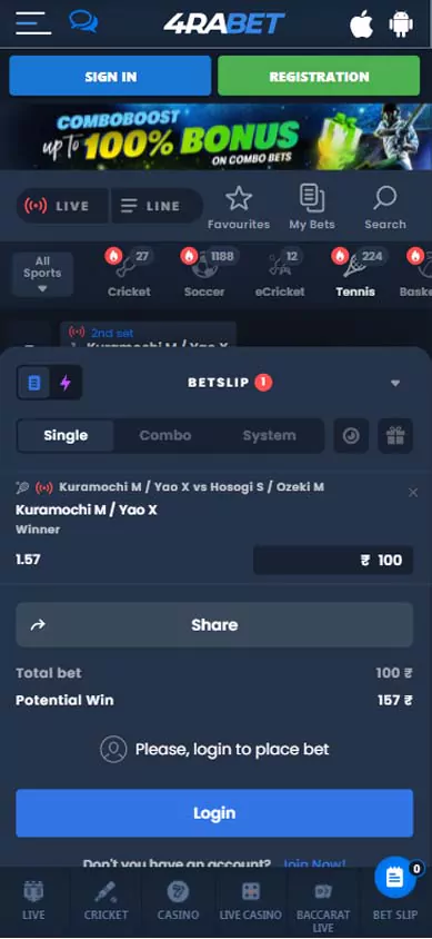 4rabet proceed tennis bet.