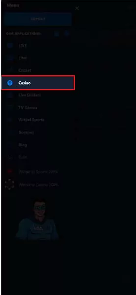 Casino section on the 4rabet.